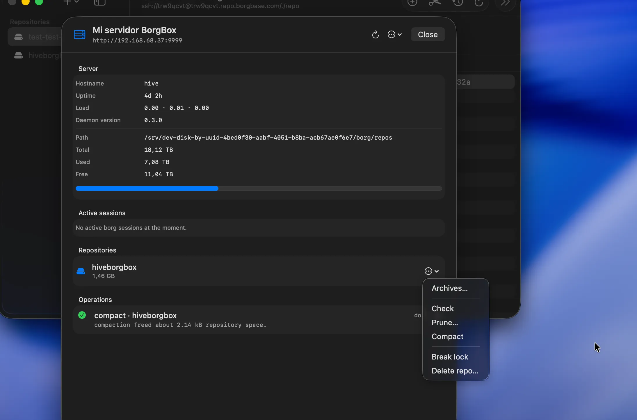 Maintenance from the UI